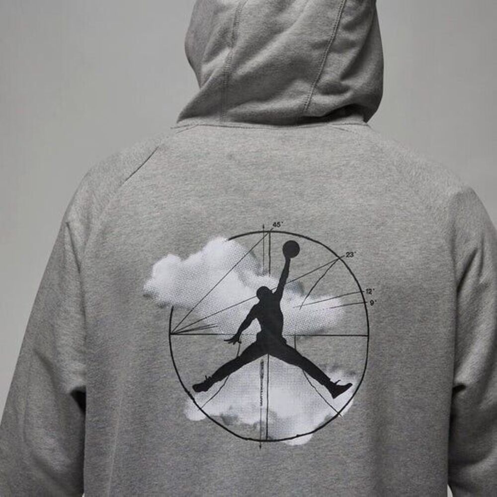 Nike Air Jordan FQ6808-063 Sport Men's M Graphic Fleece Pullover Hoodie Gray (41